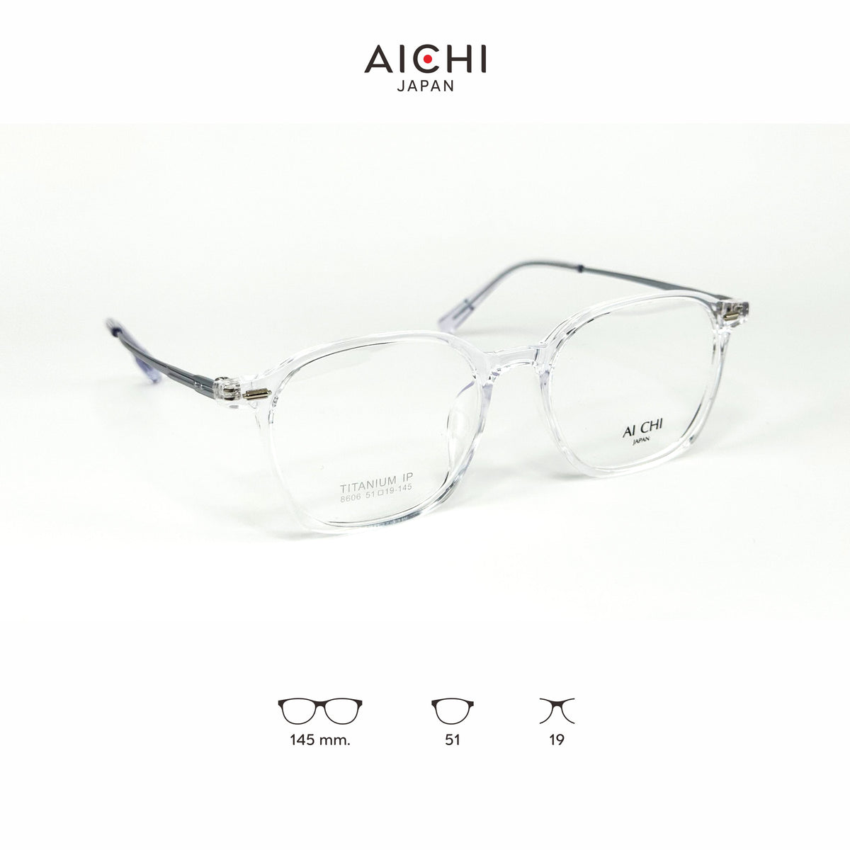 AICHI JAPAN 8606 กรอบแว่นไอจิ แว่นสายตา แว่นกรองแสงออโต้ กรองแสงสีฟ้า สายตาสั้น ยาว แว่นแฟชั่น