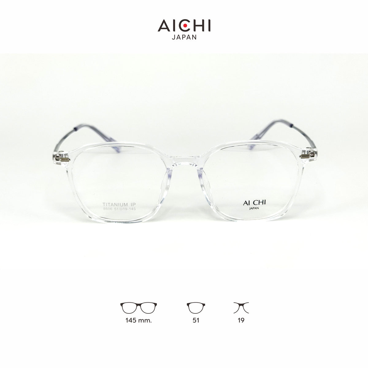 AICHI JAPAN 8606 กรอบแว่นไอจิ แว่นสายตา แว่นกรองแสงออโต้ กรองแสงสีฟ้า สายตาสั้น ยาว แว่นแฟชั่น